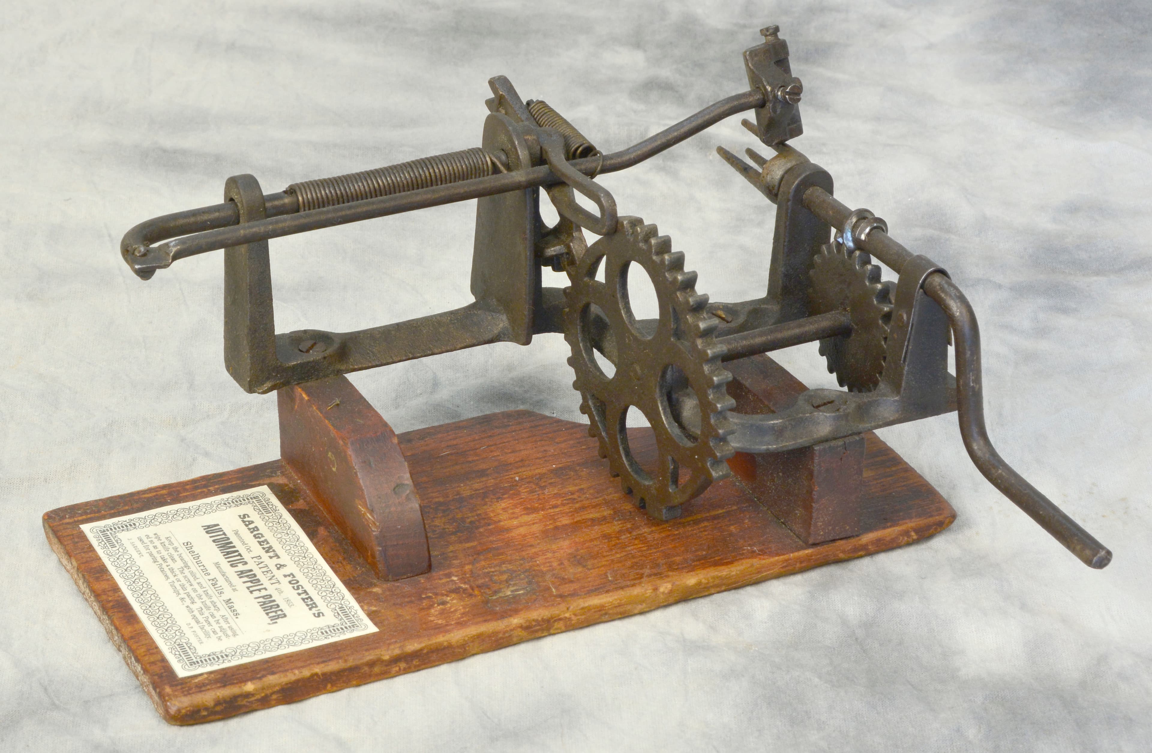 Sargent & Foster Apple Peeler with Plaque