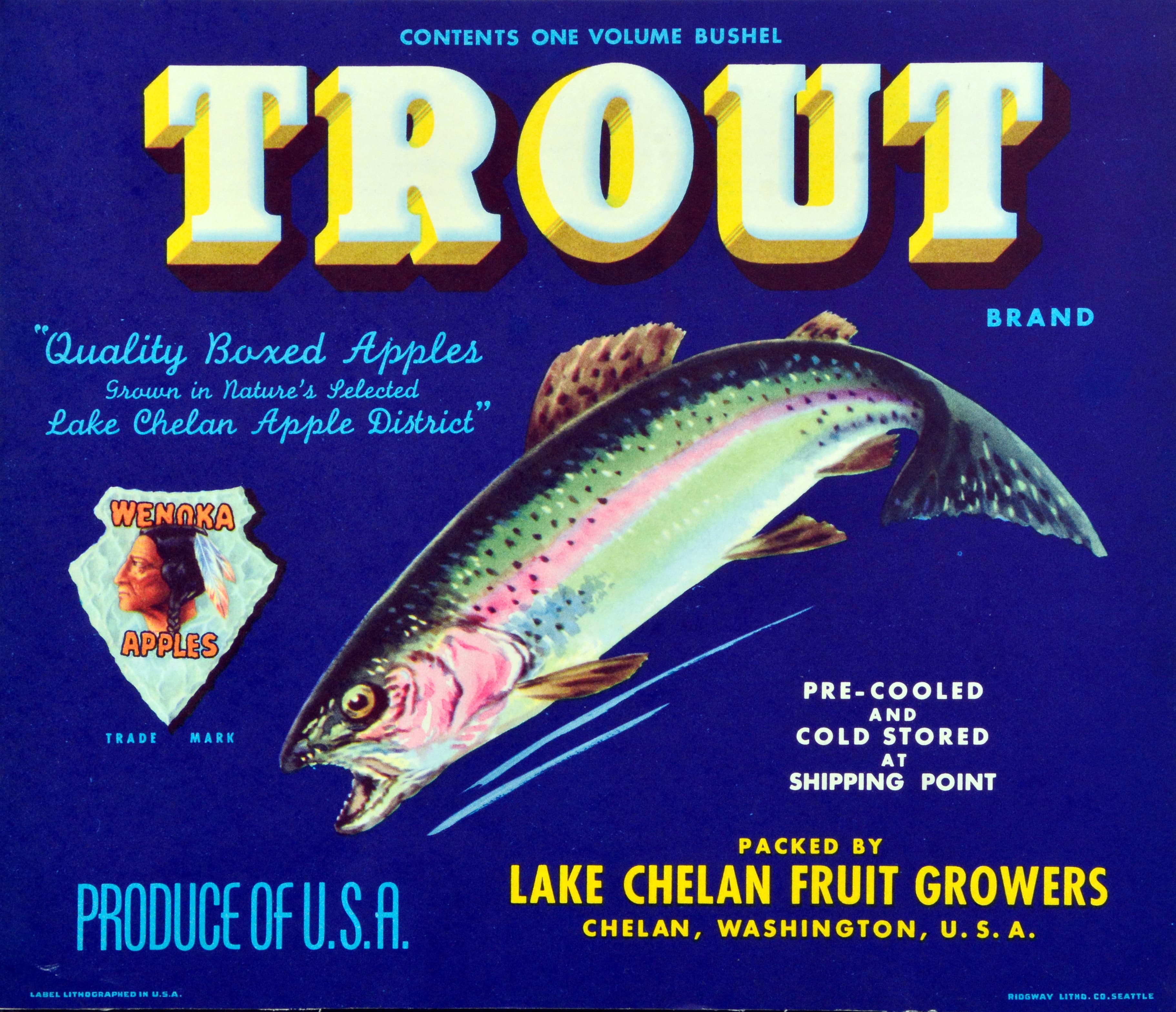 Trout Apple Crate Label