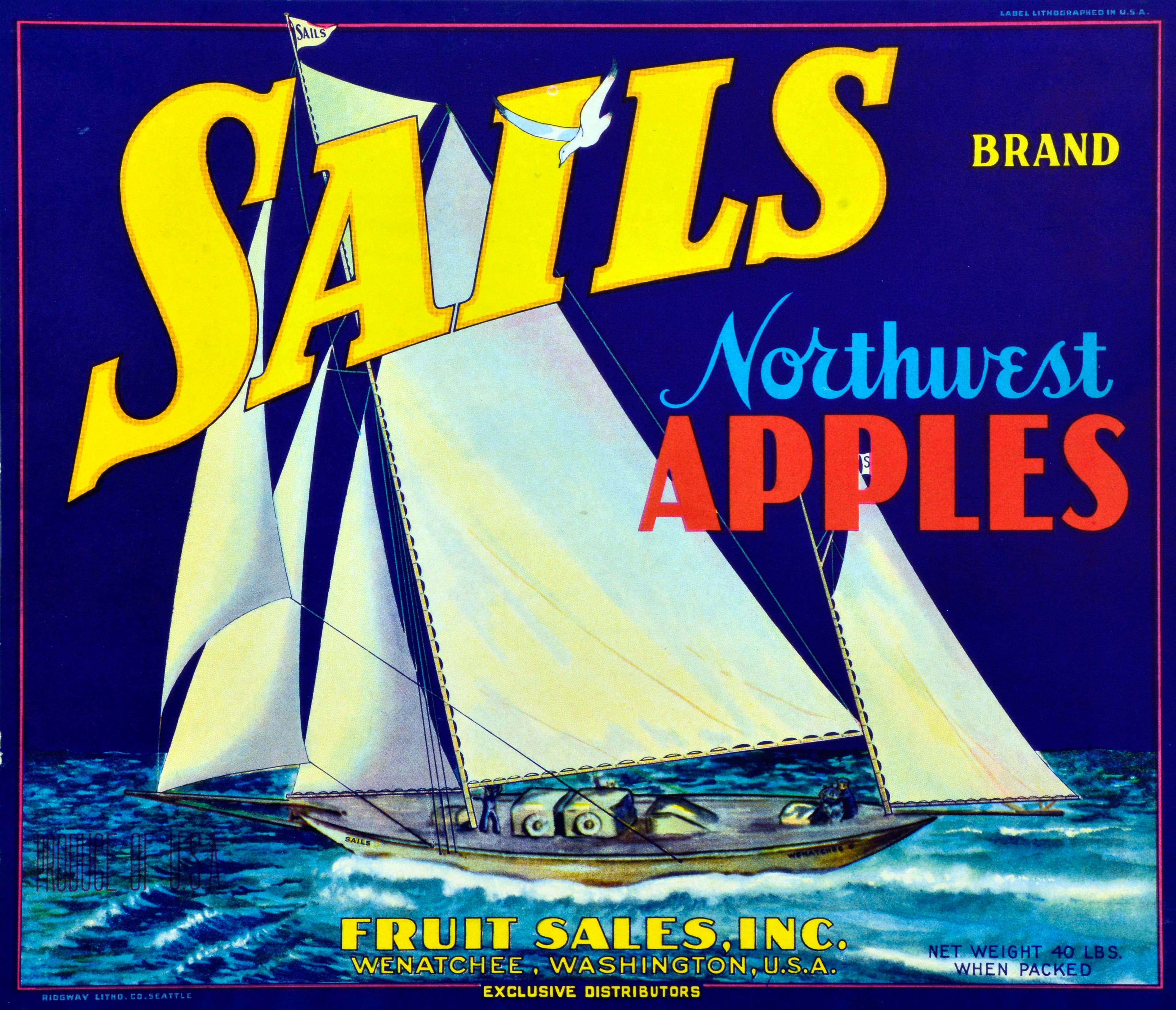 Sails Apple Crate Label