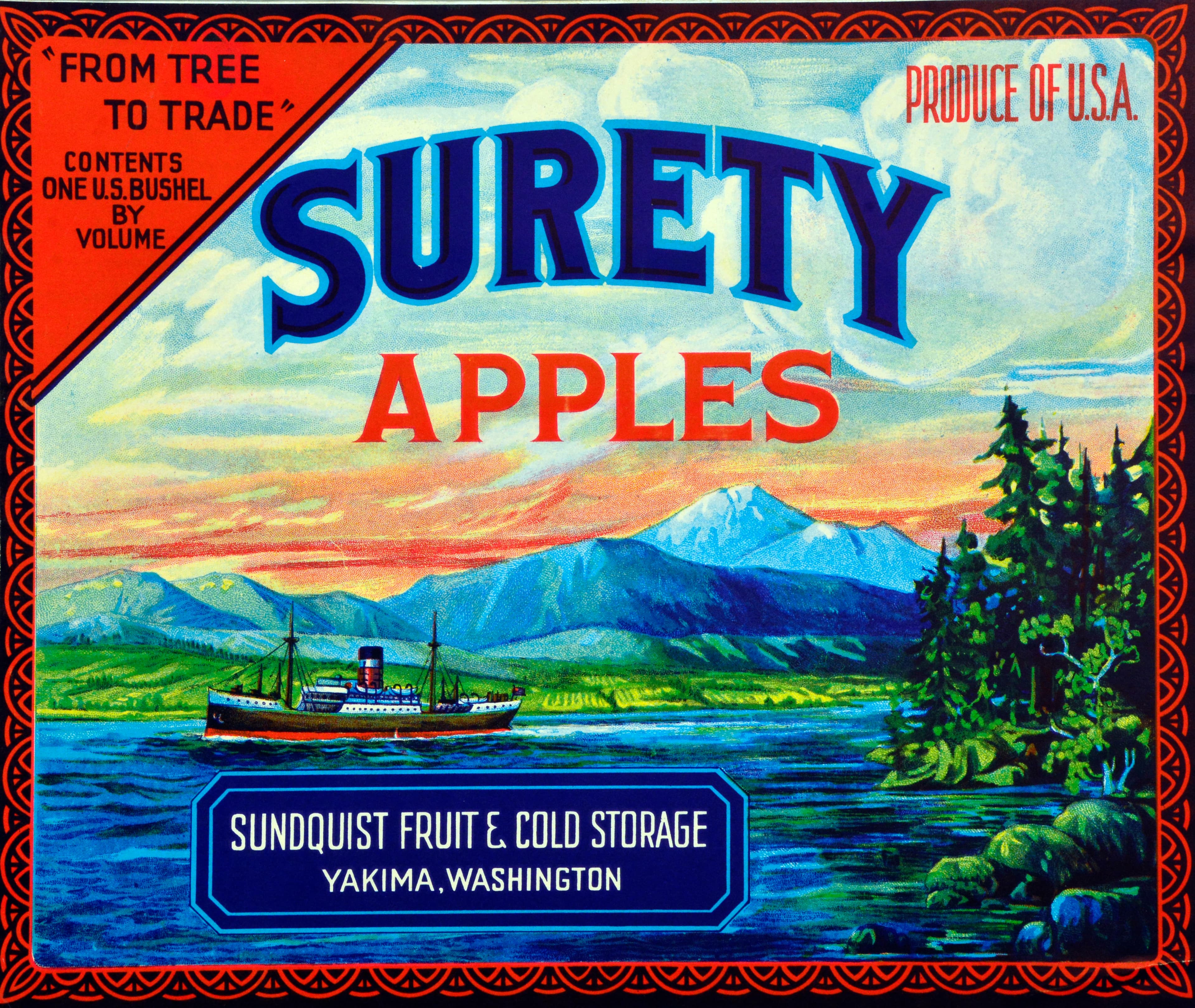 Surety Apple Crate Label