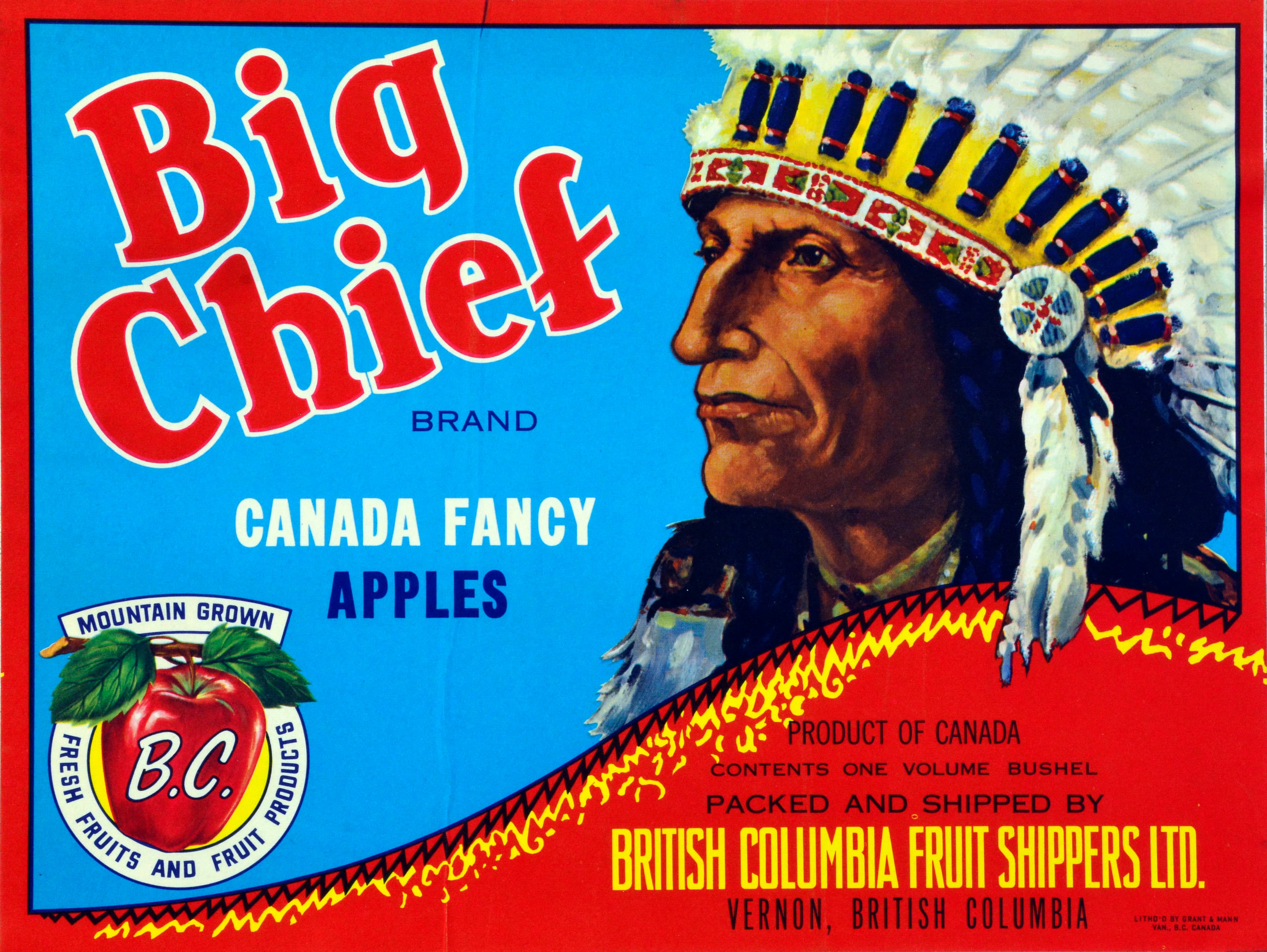 Big Chief Apple Crate Label